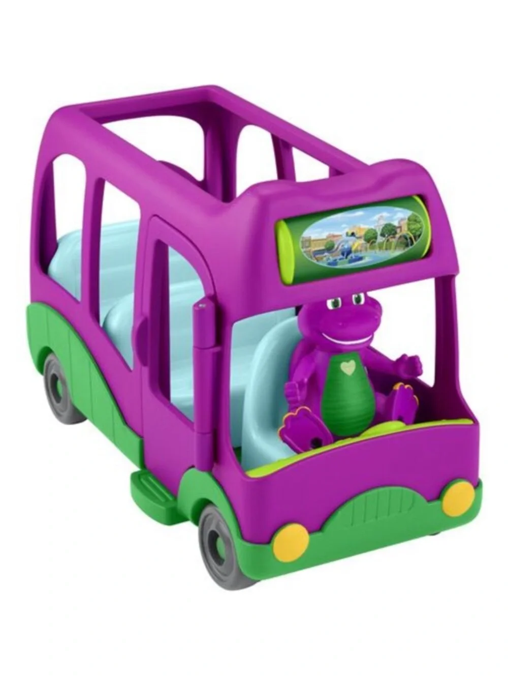 Fisher-Price Barney's World Adventure Bus Push-Along Toy & Barney Figure